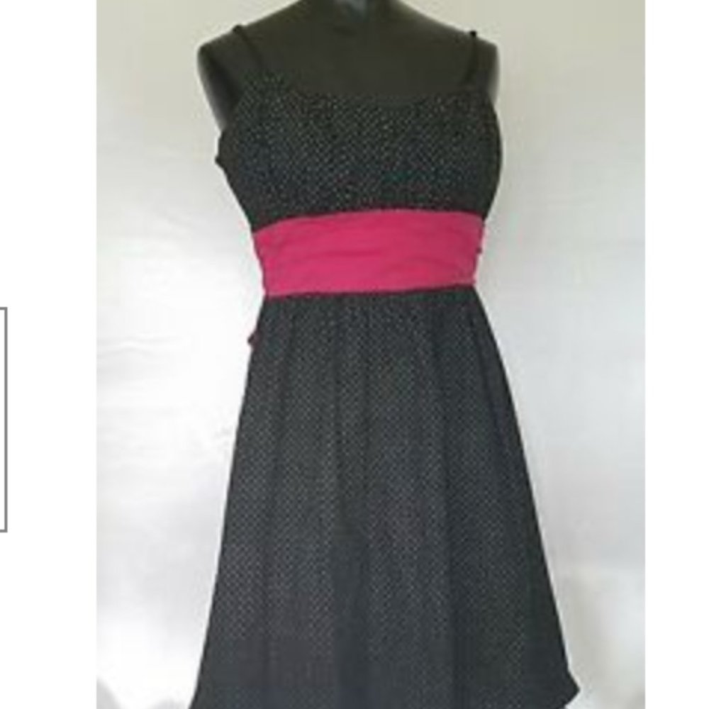 Maurice's Polka Dot Dress with Pink Sash